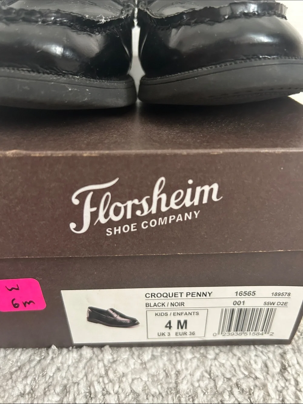 Florsheim Black Leather Croquet Penny Loafers
